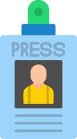 Press Pass Flat Icon vector