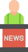 News Anchor Flat Icon vector