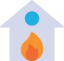 Burning House Flat Icon vector