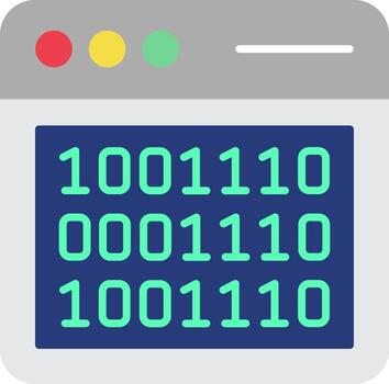 Binary Code Flat Icon vector