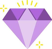 icono plano de diamante vector