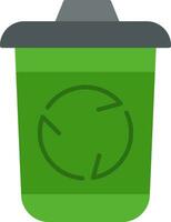 Recycle Bin Flat Icon vector