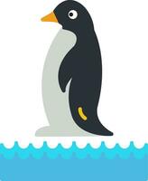 pingüino plano icono vector