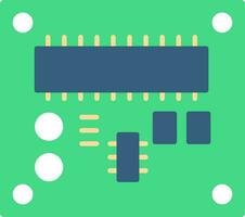 tarjeta de circuito impreso tablero plano icono vector