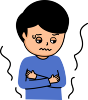 illustration of kid man who is cold png