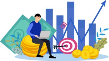 en cours d'analyse profit graphiques la finance investissement ou investissement concept png