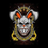 rabbit mask illustration for t shirt design vector