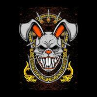 rabbit mask illustration for t shirt design vector