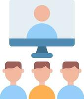 Virtual Class Flat Icon vector