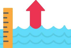 Sea Level Rise Flat Icon vector