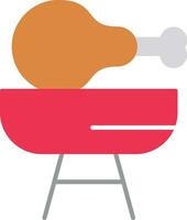 Chicken Leg Flat Icon vector