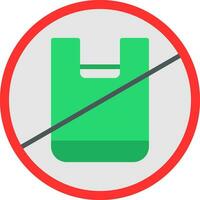 No Plastic Bag Flat Icon vector