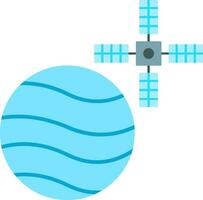 Mars With Satellite Flat Icon vector