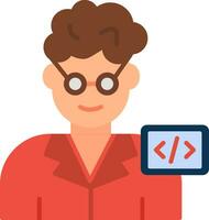 Programmer Flat Icon vector