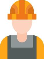 constructor masculino plano icono vector