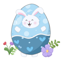 Cartoon rabbit wearing an easter egg costume png