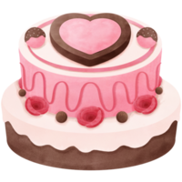 Valentine's Day Cake Wedding Watercolor Clip Art png