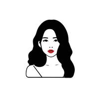 Beautiful woman face. Portrait of a beautiful woman. Vector illustration