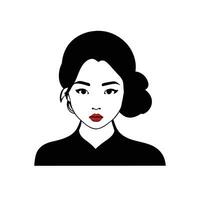 Beautiful woman face. Portrait of a beautiful woman. Vector illustration