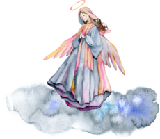 Christmas angel watercolor. Winter festive illustration. Christmas 2024 New year 2025 png