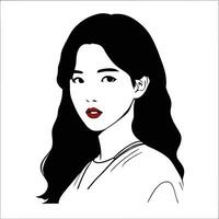 hermosa mujer rostro. retrato de un hermosa mujer. vector ilustración