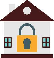 House Lock Flat Icon vector