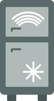 Smart Refrigerator Flat Icon vector