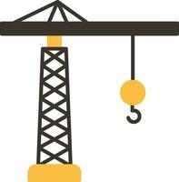 Tower Crane Flat Icon vector