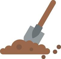 Shovel In Soil Flat Icon vector