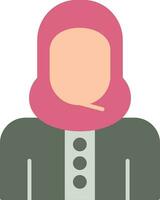 Islamic Woman Flat Icon vector