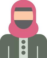 mujer con niqab plano icono vector