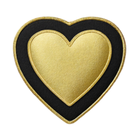 AI generated Luxury heart embroidered felt patch png