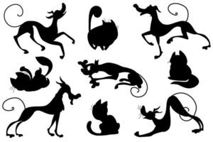 Set cute dogs and cats vector