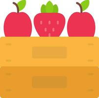 Fruta caja plano icono vector