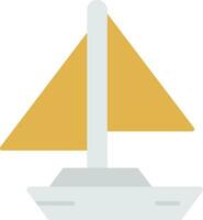 Small Yacht Flat Icon vector