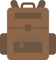 icono de mochila plana vector