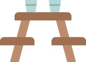 Picnic Table Flat Icon vector