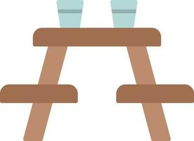 Picnic Table Flat Icon vector