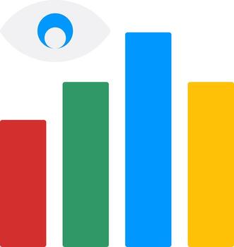 icono plano de visualización de datos vector