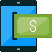 Mobile Pay Flat Icon vector