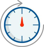 Round Clock Flat Icon vector