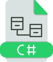 C Sharp Flat Icon vector