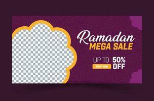 Ramadan sale banner template design islamic ramadan celebration vector