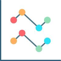 Line Chart Flat Icon vector