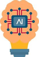 Artificial Intelligence Flat Icon vector