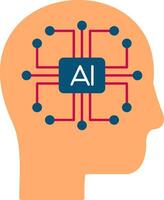 icono plano de inteligencia artificial vector