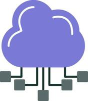 Cloud Server Flat Icon vector