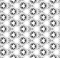Black seamless abstract pattern. Overlay for background and backdrop. Ornamental design. PNG graphic illustration with transparent background.