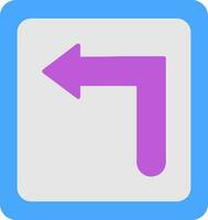 Turn Left Flat Icon vector