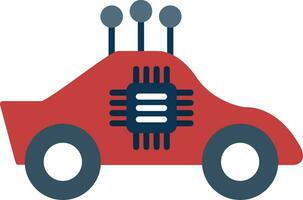 Autonomous Car Flat Icon vector